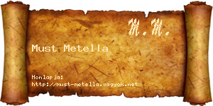 Must Metella névjegykártya